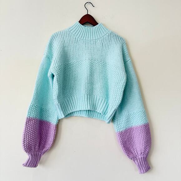 For Love and Lemons Kerry Cropped Sweater Multicolor Size S New - Picture 4 of 8